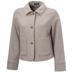 Wasserabweisende Kurzjacke mit Knopfleiste camel