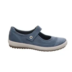 Legero Mary Jane Schlupfschuh für Damen aus Veloursleder jeansblau