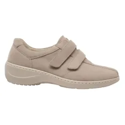 Waldläufer Klettslipper für Damen aus Leder camel