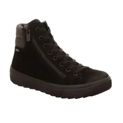 Legero Schnürstiefelette aus Veloursleder schwarz