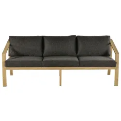 undefined, Sofa 3-Sitzer Paris - Alu-Gestell in Holzoptik