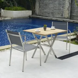 undefined, Balkon-Klapptisch Teak quadratisch