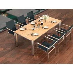 undefined, Gartentisch Edelstahl Teak Premium