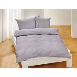 Bio-Satin-Bettwäsche uni gestreift – Kissenbezug – 65x100 cm