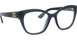 Luxottica Fashion Brillen Vertriebs GmbH Miu Miu MU05XV Damen-Brille inkl. Gläser Vollrand Quadratisch Acetat-Gestell 54/19/140, Blau