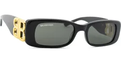 Kering Eyewear Spa Balenciaga BB0096S Unisex-Sonnenbrille Vollrand Quadratisch Acetat-Gestell, Schwarz