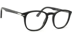 Luxottica Fashion Brillen Vertriebs GmbH Persol 0PO3143V Herren-Brille inkl. Gläser Vollrand Quadratisch Acetat-Gestell 49/21/145, Schwarz