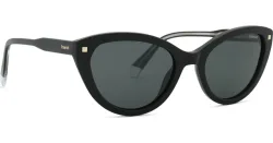 Safilo GmbH Polaroid 207381 Damen-Sonnenbrille Vollrand Cat Eye Acetat-Gestell, Schwarz