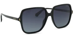 Safilo GmbH Polaroid PLD 6219/S Damen-Sonnenbrille Vollrand Quadratisch Kunststoff-Gestell, Schwarz