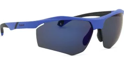 Safilo GmbH Polaroid 207374 Herren-Sonnenbrille Halbrand Eckig Kunststoff-Gestell, Blau