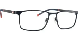 Safilo GmbH Tommy Hilfiger TH1918 Herren-Brille inkl. Gläser Vollrand Quadratisch Metall-Gestell 56/18/145, Blau