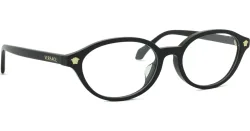 Luxottica Fashion Brillen Vertriebs GmbH Versace VE3393D Damen-Brille inkl. Gläser Vollrand Oval Acetat-Gestell 53/17/140, Schwarz