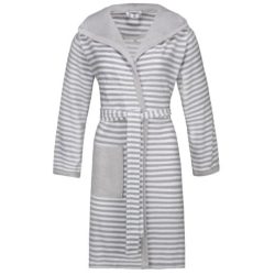 ESPRIT Leichtfrottier Damen-Bademantel Striped Hoody mit Kapuze