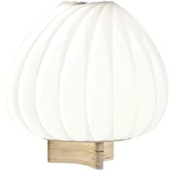 Tom Rossau Tischlampe Avellana Weiss Kunststoff/Holz 30 cm - Farbe: weiss/braun - LED - Lichtfarbe: Extra warmweiss - Tischlampe- LED Energiesparlampe