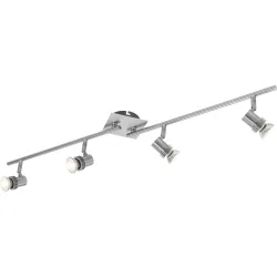 Spot Calisto Grau Metall 87 cm 14 cm - Farbe: Nickel - LED - Lichtfarbe: Warmweiss - Spot- LED Energiesparlampe