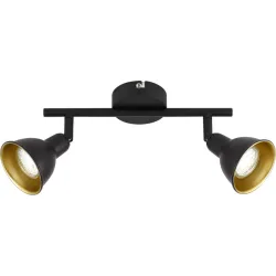 Spot Diogo Gold/Schwarz Metall 28 cm 11 cm - Farbe: schwarz-gold - LED - Lichtfarbe: Warmweiss - Spot- LED Energiesparlampe