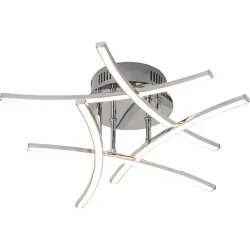 Deckenlampe Vargas Aluminium/Kunststoff/Metall chrom - LED - Lichtfarbe: Warmweiss - Material: Metall/Aluminium/Kunststoff - Deckenlampe- LED