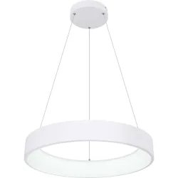 Pendellampe Masserano Weiss Metall 60 cm 120 cm - LED - Lichtfarbe: Warmweiss - Kaltes Tagesweiss - Pendellampe- LED Energiesparlampe
