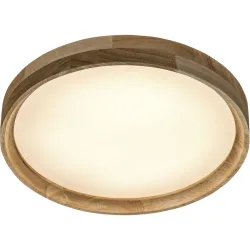 Deckenlampe Beatriz Braun Holz/Kunststoff 29 cm 8 cm - Farbe: natur - LED - Lichtfarbe: Warmweiss - Deckenlampe- LED Energiesparlampe
