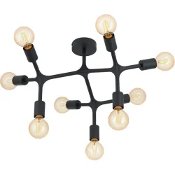 Eglo Deckenlampe Bocadella I Schwarz Stahl 36.5 cm - Deckenlampe