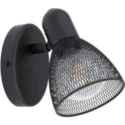 Eglo Wandlampe Corovigno Schwarz Stahl 10.5 cm - Wandlampe