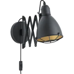 Eglo Wandlampe Treburley Gold/Schwarz Stahl 65 cm 20 cm - Farbe: schwarz-gold - Wandlampe