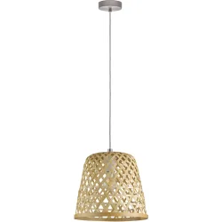 Eglo Pendellampe Kirkcolm Stahl/Holz 110 cm - Farbe: natur - Material: Holz/Stahl - Pendellampe