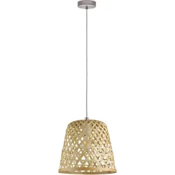 Eglo Pendellampe Kirkcolm Stahl/Holz 110 cm - Farbe: natur - Material: Holz/Stahl - Pendellampe