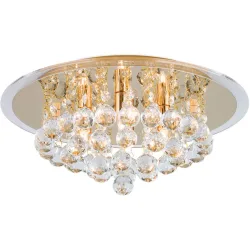 Briamond Deckenlampe Gloria Gold Stahl/Kristall 38 cm 15 cm - Material: Stahl/ K9 Kristall - Deckenlampe