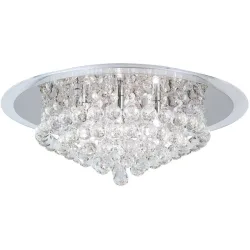 Briamond Deckenlampe Gloria Grau Stahl/Kristall 50 cm 18 cm - Farbe: chrom - Material: Stahl/ K9 Kristall - Deckenlampe