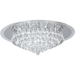 Briamond Deckenlampe Gloria Grau Stahl/Kristall 62 cm 21 cm - Farbe: chrom - Material: Stahl/ K9 Kristall - Deckenlampe