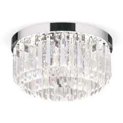 Briamond Deckenlampe Prism Grau Stahl/Kristall 35 cm 19 cm - Farbe: chrom - LED - Lichtfarbe: Warmweiss - Material: Stahl/Orion Kristall -