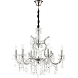 Briamond Pendellampe Theresa Silber Stahl/Kristall 78 cm 75 cm - Material: Stahl/ K9 Kristall - Pendellampe