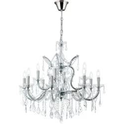 Briamond Pendellampe Theresa Silber Stahl/Kristall 78 cm 75 cm - Material: Stahl/ K9 Kristall - Pendellampe