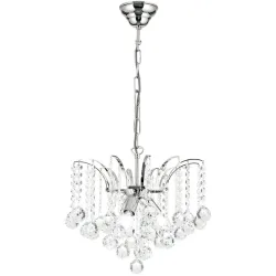 Briamond Pendellampe Sheraton Grau Kristall/Messing 42 cm 35 cm - Farbe: chrom - Material: Messing/Kristall - Pendellampe