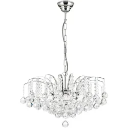 Briamond Pendellampe Sheraton Grau Kristall/Messing 52 cm 35 cm - Farbe: chrom - Material: Messing/Kristall - Pendellampe
