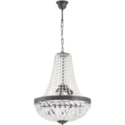 Briamond Pendellampe Arila Braun/Transparent Stahl/Kristall 40 cm 60 cm - Farbe: Antikbraun/Transparent - Pendellampe