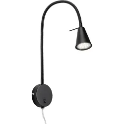 Wandlampe Conico Schwarz Metall 8 cm 45 cm - LED - Lichtfarbe: Warmweiss - Wandlampe- LED Energiesparlampe