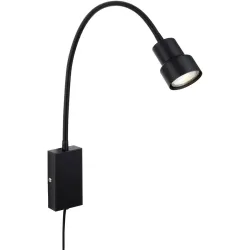Wandlampe Pleno Schwarz Metall 6 cm 60 cm - LED - Lichtfarbe: Warmweiss - Wandlampe- LED Energiesparlampe