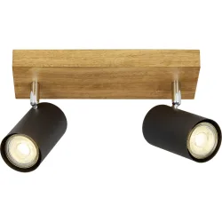 Spot Jasin Braun/Schwarz Holz/Metall 16 cm 9 cm - Material: Eichenholz/Metall - Spot