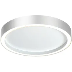 Bopp Deckenlampe Aura Weiss/Silber Aluminium 40 cm 4 cm - Farbe: Aluminium/Weiss - LED - Lichtfarbe: Extra warmweiss - Deckenlampe- LED