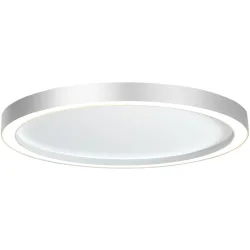 Bopp Deckenlampe Aura Weiss/Silber Aluminium 55 cm 4 cm - Farbe: Aluminium/Weiss - LED - Lichtfarbe: Extra warmweiss - Deckenlampe- LED