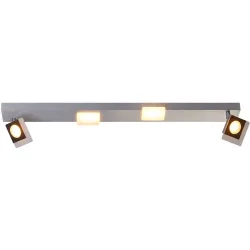Bopp Deckenlampe Session Silber Aluminium 8 cm 12 cm - Farbe: Aluminium geschliffen - LED - Lichtfarbe: Extra warmweiss - Deckenlampe- LED