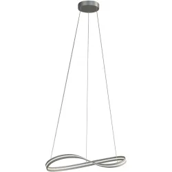 Escale Pendellampe Infinity Silber Aluminium 60 cm 140 cm - Farbe: Aluminium geschliffen - LED - Lichtfarbe: Extra warmweiss - Pendellampe- LED