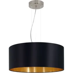 Eglo Pendellampe Maserlo Gold/Schwarz Stahl 110 cm - LED - Material: Stahl/Stoff - Pendellampe- LED Energiesparlampe