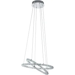 Eglo Pendellampe Varrazo Grau Stahl B 55.00 H 120 cm - Farbe: chrom - LED - Lichtfarbe: Helles Neutralweiss - Pendellampe- LED Energiesparlampe