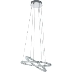 Eglo Pendellampe Varrazo Grau Stahl B 55.00 H 120 cm - Farbe: chrom - LED - Lichtfarbe: Helles Neutralweiss - Pendellampe- LED Energiesparlampe