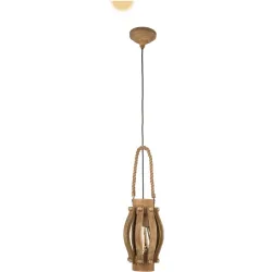 Eglo Pendellampe Kinross Braun Holz 110 cm - LED - Material: Holz/Stahl - Pendellampe- LED Energiesparlampe