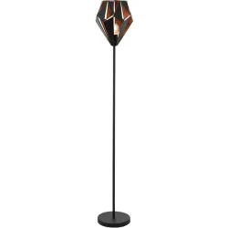 Eglo Stehlampe Carlton 1 Schwarz Stahl 26 cm 152.5 cm - Farbe: kupfer - LED - Stehlampe- LED Energiesparlampe