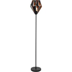 Eglo Stehlampe Carlton 1 Schwarz Stahl 26 cm 152.5 cm - Farbe: kupfer - LED - Stehlampe- LED Energiesparlampe